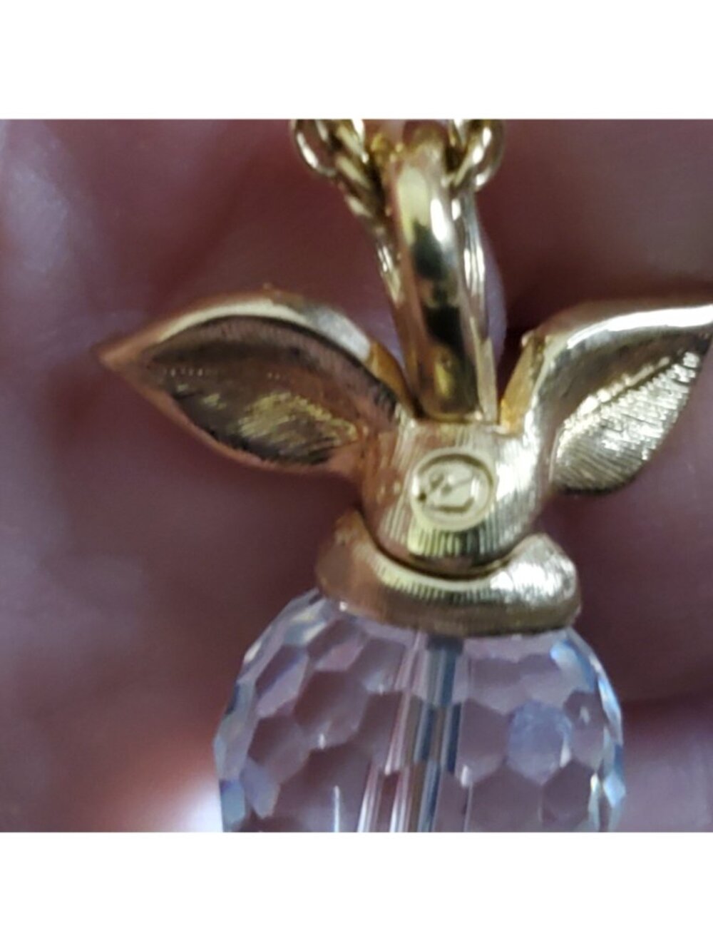 Vintage Swarovski Necklace Apple Pendant Fruit 30" - Picture 7 of 9